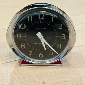 Vintage Westclox Big Ben Alarm Clock Wind Up Black Silver